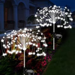 LED Garden Solar Lights Dandelion Outdoor Waterproof Courtyard Decor Firework Lights for Rd Pathway Patio Lawn
