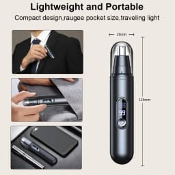 Electric Nose Hair Trimmer USB Rechargeable Nose and Ear Hair Clipper Portable Nose Hair Remover Facial Hair Removal Device