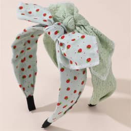 2pcs/set Everyday Sweet Bunny Ear Headband – Minimalist Bow Design with Polka Dot Fabric for Effortless, Cute Style.