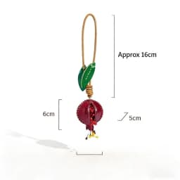 Handmade Vegetable Tanned Leather Pomegranate Keychain Fruit Bag Charm Cute Purse Pendant Car Mirror Accessories For Women Gifts