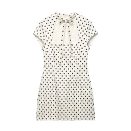 Cut Out Front Bow Tie Mini Dress, Women's Polka Dot Short Sleeve Bodycon Dress, Spring Summer Sexy Fashion Party Dress
