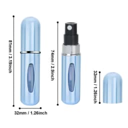 5ml Portable Refillable Spray Bottle Plastic liner Perfume Atomizer Mini Sample Bottle For Cosmetics Travel Empty Container
