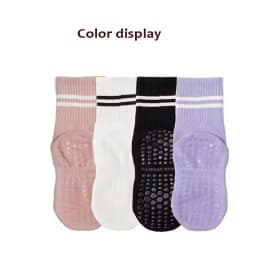 Women's Non-Slip Pilates Socks with Grips 1 Pair Yoga Socks for Barre Ballet Dance Anti-Skid Skid Resistant Grippy Socks
