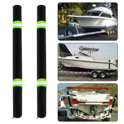 Boat Trailer Guide Pole Pads 36 Inch Reflective Marine Trailer Guide Poles Cover 2Pcs Heavy Duty Oxford Cloth Pads For Ski Boat