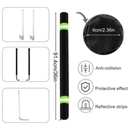 Boat Trailer Guide Pole Pads 36 Inch Reflective Marine Trailer Guide Poles Cover 2Pcs Heavy Duty Oxford Cloth Pads For Ski Boat