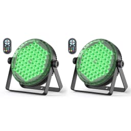 Leleght 2Pcs 200W RGBW 4-in-1 LED DJ Par Light DMX512 & Sound Activated Uplighting for DJ Disco Club Wedding Party Church Stage