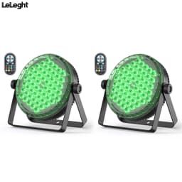 Leleght 2Pcs 200W RGBW 4-in-1 LED DJ Par Light DMX512 & Sound Activated Uplighting for DJ Disco Club Wedding Party Church Stage