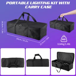 Leleght Dual-Head 7-in-1 RGBW LED Light Stand Kit with 3-Section Telescopic Tripod and Carry Bag DMX512 for Stage Party DJ