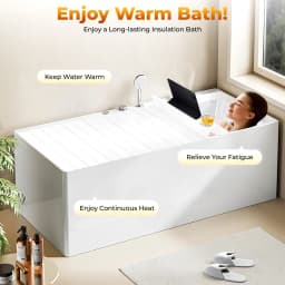 Bath Cover Folding Bathtub Cover Waterproof Dustproof Bathtub Board White Strong Bearing Capacity for Standard Bathtubs