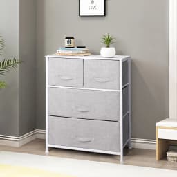 Chest of Drawers, Fabric Drawers Storage Unit with Wooden Top and Metal Frame, Cloth Storage Organizer for Bedroom Living Room