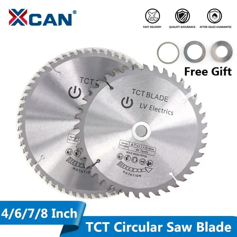 XCAN Saw Blade 1pc 4'' 6'' 7'' 8'' Wood Saw Blade 30/40/60T Circular Cutting Disc For Cutting Wood TCT Saw Disc