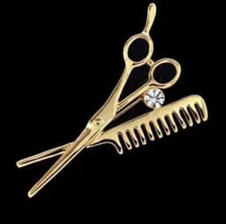 Hot New Fashion Comb Scissors Haircut Tool Crystal Brooch Personalized Style Suit Shirt Collar Needle Men And Women Jewelry