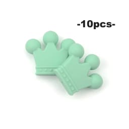 LOFCA Silicone Crown Beads 10pcs Bow Tie Beads BPA Free Food Grade Silicone Beads Necklace Keychain Jewelry Accessories