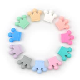 LOFCA Silicone Crown Beads 10pcs Bow Tie Beads BPA Free Food Grade Silicone Beads Necklace Keychain Jewelry Accessories