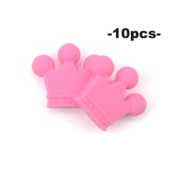 LOFCA Silicone Crown Beads 10pcs Bow Tie Beads BPA Free Food Grade Silicone Beads Necklace Keychain Jewelry Accessories