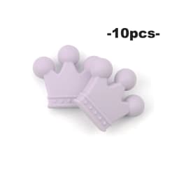 LOFCA Silicone Crown Beads 10pcs Bow Tie Beads BPA Free Food Grade Silicone Beads Necklace Keychain Jewelry Accessories