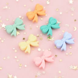 LOFCA Silicone Crown Beads 10pcs Bow Tie Beads BPA Free Food Grade Silicone Beads Necklace Keychain Jewelry Accessories