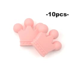 LOFCA Silicone Crown Beads 10pcs Bow Tie Beads BPA Free Food Grade Silicone Beads Necklace Keychain Jewelry Accessories