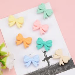 LOFCA Silicone Crown Beads 10pcs Bow Tie Beads BPA Free Food Grade Silicone Beads Necklace Keychain Jewelry Accessories