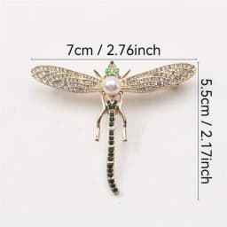 Fashion Crystal Vintage Dragonfly Brooch Large Insect Brooches For Women Pins Wedding Jewelry Accessories