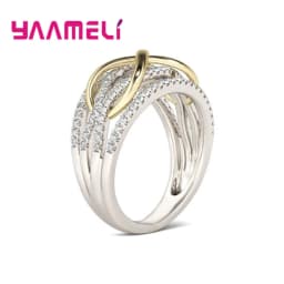 925 Sterling Silver Infinity Love Ring Shining Cubic Zircon Bowknot Letter 8 Eternity Promise Jewelry for Woman Girlfriend