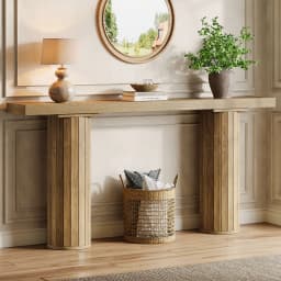 Tribesigns 63-Inch Farmhouse Extra Long Console Table, Wooden Rectangular Foyer Sofa Table Behind The Couch, Entryway Table
