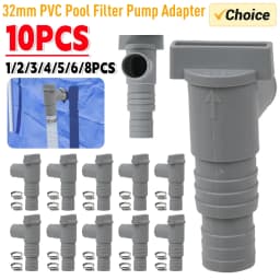 1-10set PVC Pool Filter Pump Adapter for 32mm Pipe Hoses Connector Part Pool On/Off Plunger Valve Leak Proof Replacement Outdoor