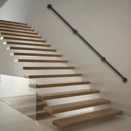 Safe Guardian Stair Handrails,Wall-mounted Galvanized Iron Pipe Metal Stair Railing,Rust and Heat Resistant,3.66m Total Length