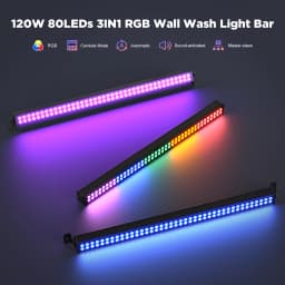 Leleght 120W RGB 80PCS LEDs Wall Washer Light Stage Effect Lighting Sound Control DMX 2/3/4/6/7/12/24CH For Concert Party KTV