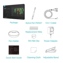 Huion Kamvas Pro 16 15.6 inch Graphic Tablet Monitor Battery-Free Pen Display Digital Tablet Drawing Monitor with Tilt AG Glass