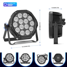 LeLeght 4 in 1 Stage Effect Par Light IP65 Waterproof Outdoor Flat Par Light 14x10W LED Beam Light for Wedding Party Club Disco
