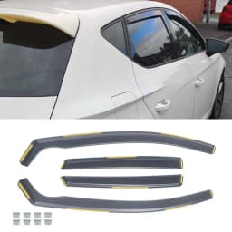 FOR SEAT Leon/Cupra MK3 2013-2020 5 Door Hatchback Wind Deflectors 4pc + Clips