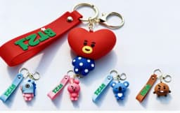 New BT21 Koya RJ Shooky Cooky Tata Chimmy Mang Keychain Creative High-quality Anime Cartoon Figure Model Car Backpack Keychain
