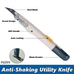 9mm Anti-Shaking Utility Knife Sharp Steel Blades Box Cutter Auto Lock Professional Craft DIY Opener