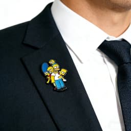 8 Pcs Q-Version Simpsons Cartoon Brooch Set Featuring Marge Homer J. Simpson Bart Enamel Pins for Backpack Jewelry Gifts