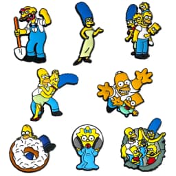 8 Pcs Q-Version Simpsons Cartoon Brooch Set Featuring Marge Homer J. Simpson Bart Enamel Pins for Backpack Jewelry Gifts