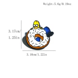 8 Pcs Q-Version Simpsons Cartoon Brooch Set Featuring Marge Homer J. Simpson Bart Enamel Pins for Backpack Jewelry Gifts