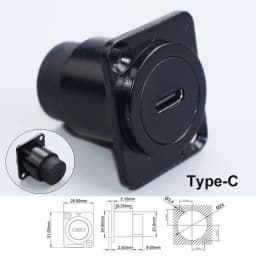 1Piece Type-C /USB 2.0 3.0 /RJ45 CAT6 /HDMI-Jack Socket Round/D Type Module Through Network Panel Mounting Electronic Connector