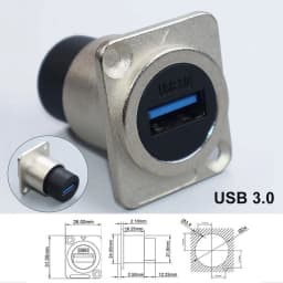 1Piece Type-C /USB 2.0 3.0 /RJ45 CAT6 /HDMI-Jack Socket Round/D Type Module Through Network Panel Mounting Electronic Connector