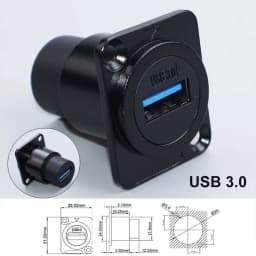 1Piece Type-C /USB 2.0 3.0 /RJ45 CAT6 /HDMI-Jack Socket Round/D Type Module Through Network Panel Mounting Electronic Connector