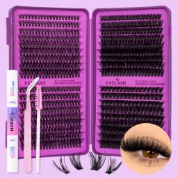 Lash Clusters Kit DIY Lash Extension Kit Large Capacity D Curl with Lash Bond And Seal And Eyelash Tweezers Makeup