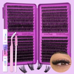 Lash Clusters Kit DIY Lash Extension Kit Large Capacity D Curl with Lash Bond And Seal And Eyelash Tweezers Makeup