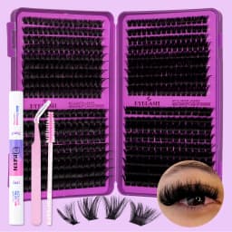 Lash Clusters Kit DIY Lash Extension Kit Large Capacity D Curl with Lash Bond And Seal And Eyelash Tweezers Makeup