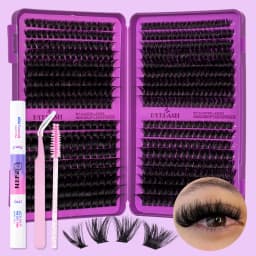 Lash Clusters Kit DIY Lash Extension Kit Large Capacity D Curl with Lash Bond And Seal And Eyelash Tweezers Makeup