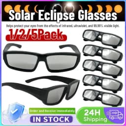 1/2/5 Pack Solar Eclipse Glasses, Observation Sunglasses, Made from Biodegradable Materials, Safe Protection for Adults & Teens