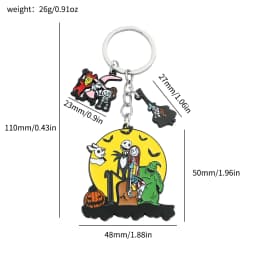 The Nightmare Before Christmas Keychain Sally Jack Skellington Halloween Keyrings Car Key Holder for Couple Gifts