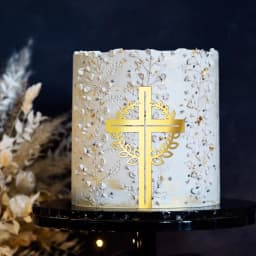 3pcs/6pcs Gold Acrylic Cross Cake Toppers Leaf Design Cake Picks for Baptism First Communion Party Decor Supplies