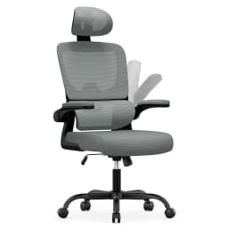Ergonomic Office Chair with Lumbar Support, Home Office Desk Computer Chairs Adjustable Headrest and Flip-up Armrests