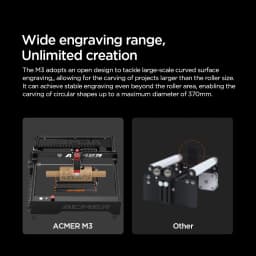 ACMER M3 Rotary Roller for 95% Laser Engraver Y-axis Roller 360° Rotating 6-164mm Engraving Diameter For Cylindrical Objects