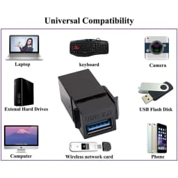 1-5PCS USB 3.0 Keystone Coupler Adapter Connect Equipment USB To USB Adapter Easy Installation Female to Female Connector